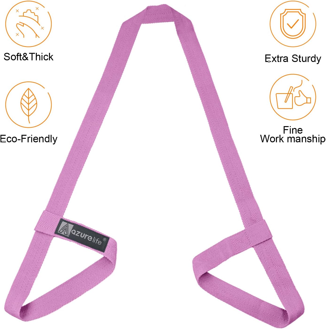 A AZURELIFE [MAT NOT Included] Yoga Mat Sling, Yoga Mat Straps for Carrying, Easy-Cinch Yoga Mat Holder Strap