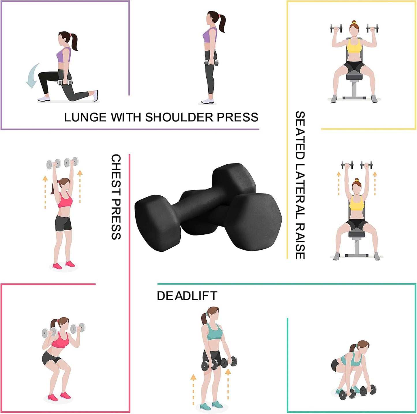 Balelinko Home Gym Equipment Workouts Strength Training Weight Loss Pilates Weights Yoga Sets Weights for Women, Men, Seniors and Youth
