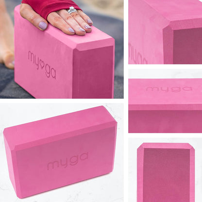 MYGA Yoga Block,Lightweight EVA Foam Yoga Brick,High Density Non-Slip Block for Yoga Poses, Pilates, Balance and Flexibility