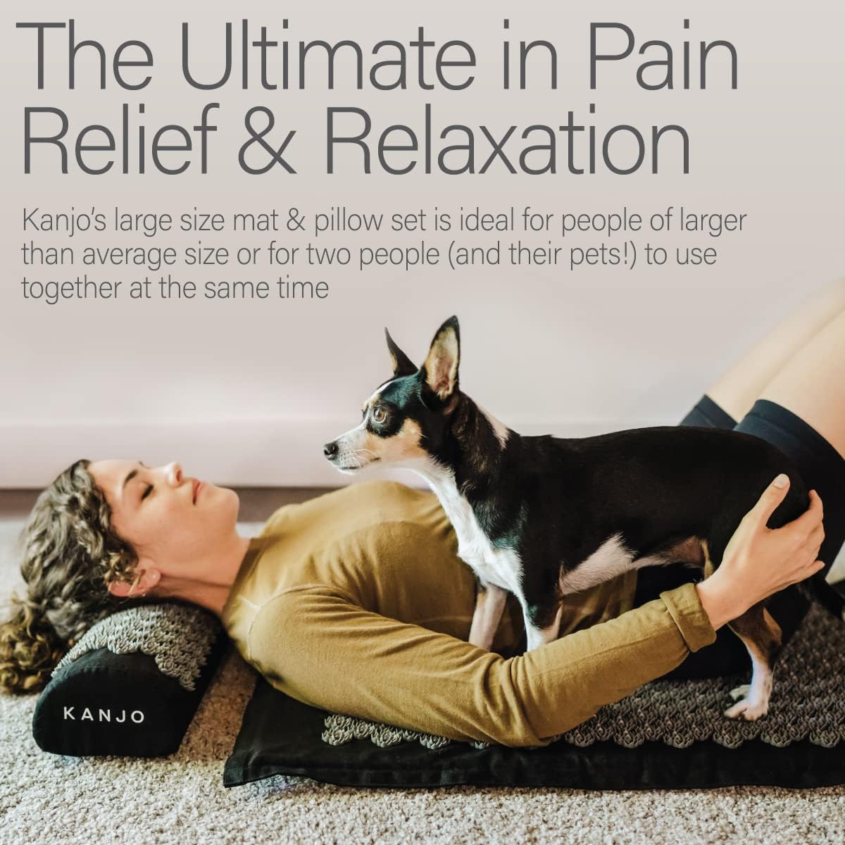 Kanjo Acupressure Mat and Pillow Set for Back Pain Relief & Neck Pain Relief, with Pressure Points for Muscle Pain Relief with Travel Bag - Amethyst