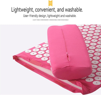 Acupressure Mat Acupressure Set Acupressure Mat with Pillow Acupressure Set Soothing Relaxation and Massage Relief from Back Pain Head and Neck Pain Suitable for Women and Men(Blue)