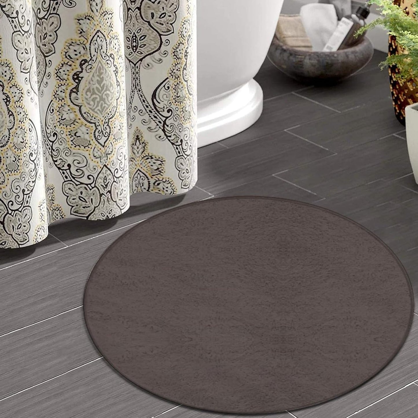 Women's Large Home Decor Mat, Soft Round Yoga Carpet, Non Slip Machine Washable Home Office Circle Rug Purple