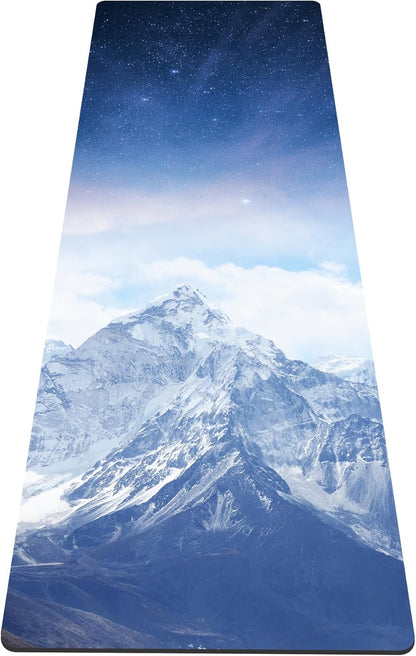 nuveti Yoga Mat Print Extra Thick TPE Non Slip Fitness Exercise Mat with Carrying Bag,72"x24" Extra Thick 6MM Exercise & Workout Mat for Yoga, Pilates Fitness and Floor Exercises - Colors B