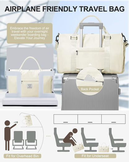 Gym Bag Womens Mens with Shoes Compartment and Wet Pocket Travel Duffel Bag for Women for Plane Sport Gym Tote Bags Swimming Yoga Waterproof Weekend Overnight Carry on Bag Hospital Holdalls - Colors C