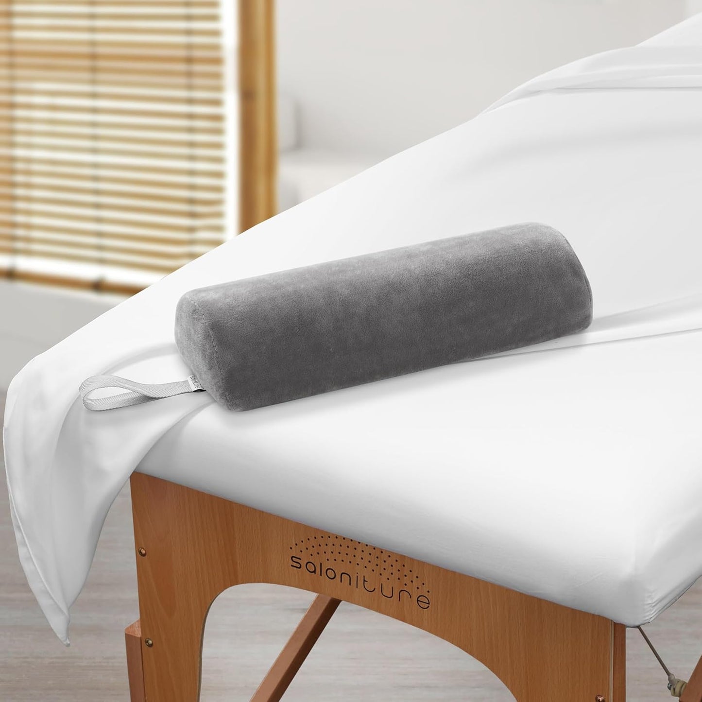 Saloniture Half Round Neck Massage Table Bolster Pillow Pad - 13 x 6 x 3 Inch - Black