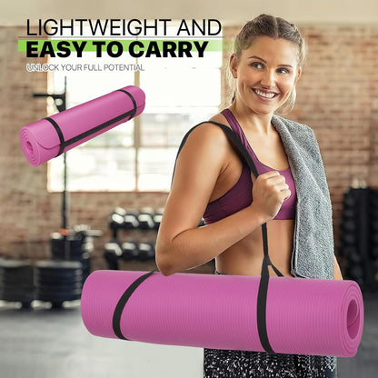 Yoga Mat 11mm Extra Thick TPE Pilates Mat 73"L x 32"W, Non-Slip, Odorless & Tear-Resistant with Carrying Strap, Unisex Design for Home Gym, Floor Exercises, Meditation & Workouts