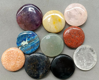 Chakra Healing Crystals Set of 10 Round Stones – Natural Gemstone Collection for Reiki, Meditation, Balancing, Yoga, Energy Work, Home Décor & Gifting