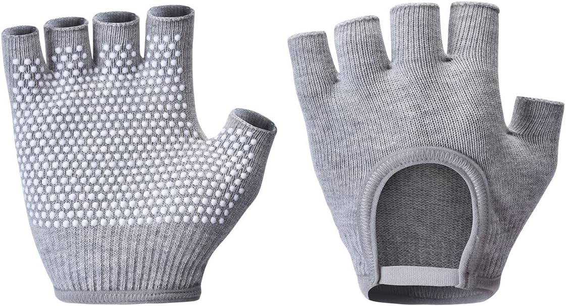 Non-Slip Fingerless Yoga Gloves – Ideal for Pilates, Barre, Air Yoga, and Fitness Workouts – Breathable Fabric with Enhanced Grip for Stability