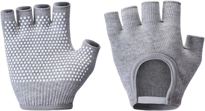 Non-Slip Fingerless Yoga Gloves – Ideal for Pilates, Barre, Air Yoga, and Fitness Workouts – Breathable Fabric with Enhanced Grip for Stability