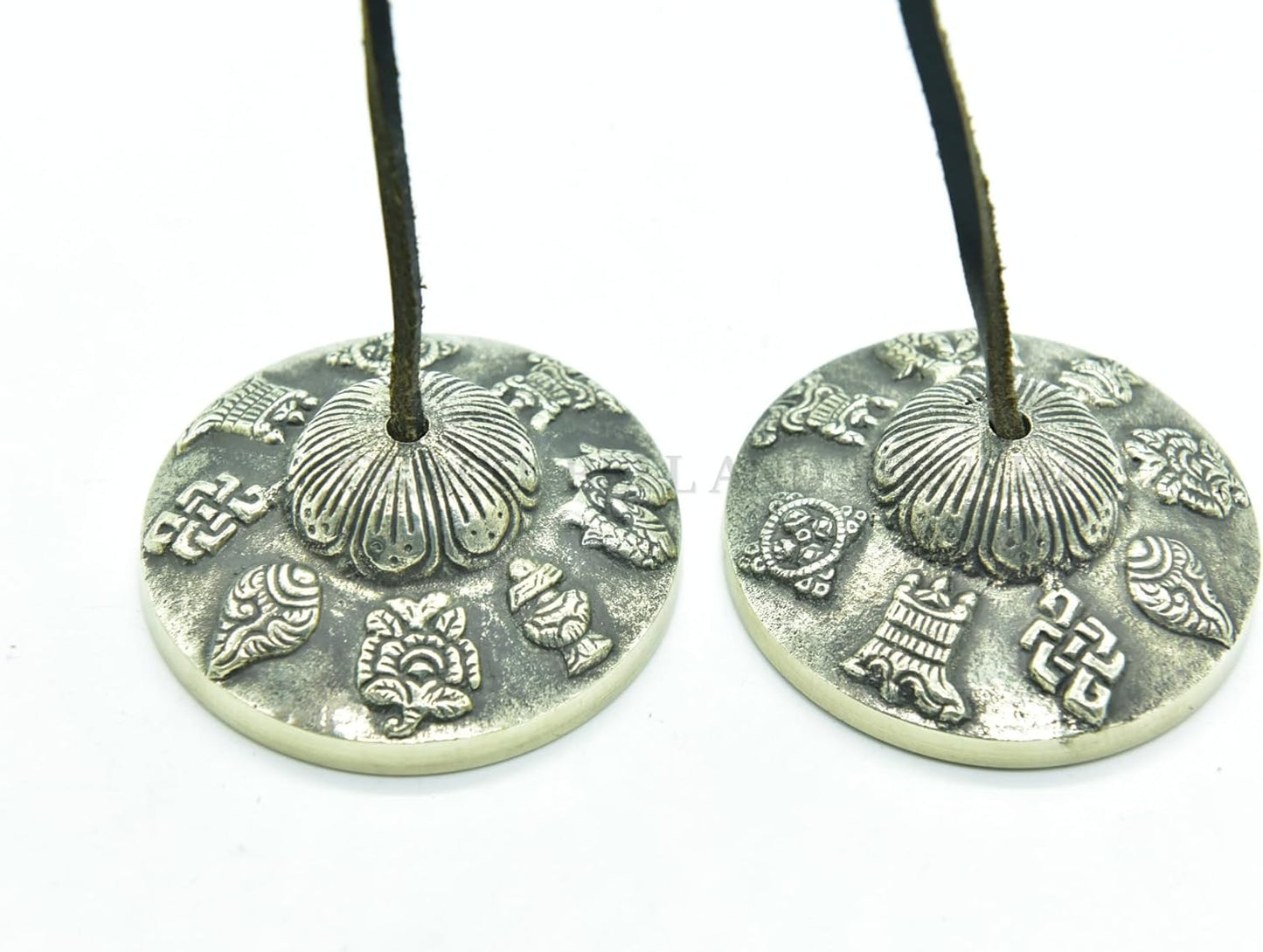 GK&CO Hand Tuned to Key of Om 3 Inch- Tingsha Tibetan Bell (Chimes) Buddhist Lucky Symbols Hand Made in Nepal
