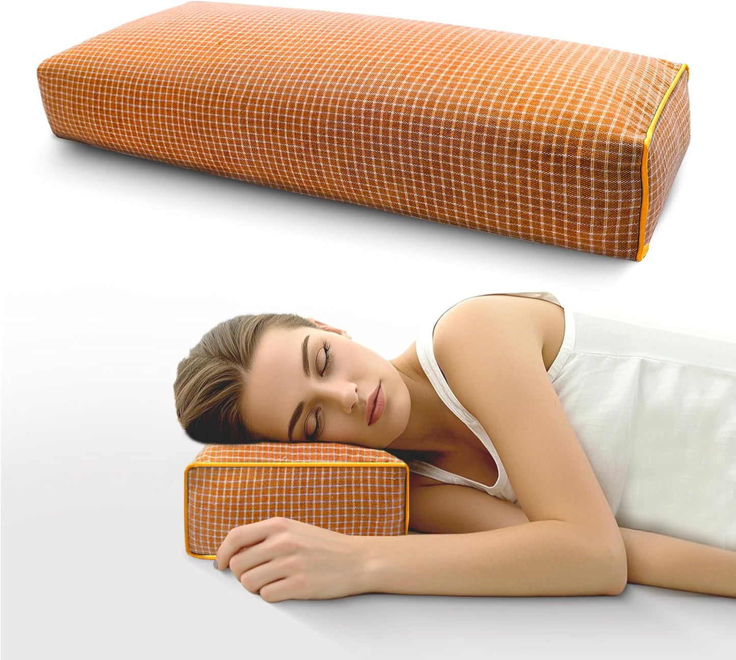 Adjustable Buckwheat Hull Pillow for Neck Pain Relief (21x8x4in) Natural Cooling Cervical Support Organic Pillow for Side & Back Sleepers with Night Sweats (Grey)