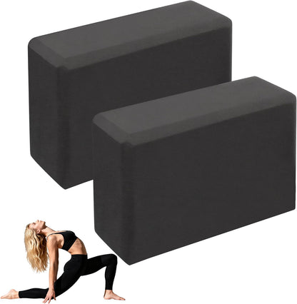 Leikefitness Yoga Blocks 2 Pack,Lightweight-High Density Eva Foam Soft Non-Slip for Yoga, Pilates, Meditation 9"×6"×3"
