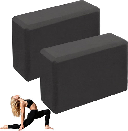 Leikefitness Yoga Blocks 2 Pack,Lightweight-High Density Eva Foam Soft Non-Slip for Yoga, Pilates, Meditation 9"×6"×3"