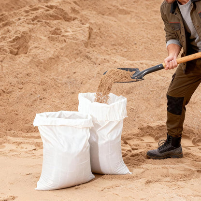 VEVOR Heavy Duty Sand Bags, 50Pack 14" x 26", Empty Sandbags for Flooding with Tie Strings, Woven Polypropylene Sand Bag with 1600 Hours of UV Protection, 50Lbs Capacity