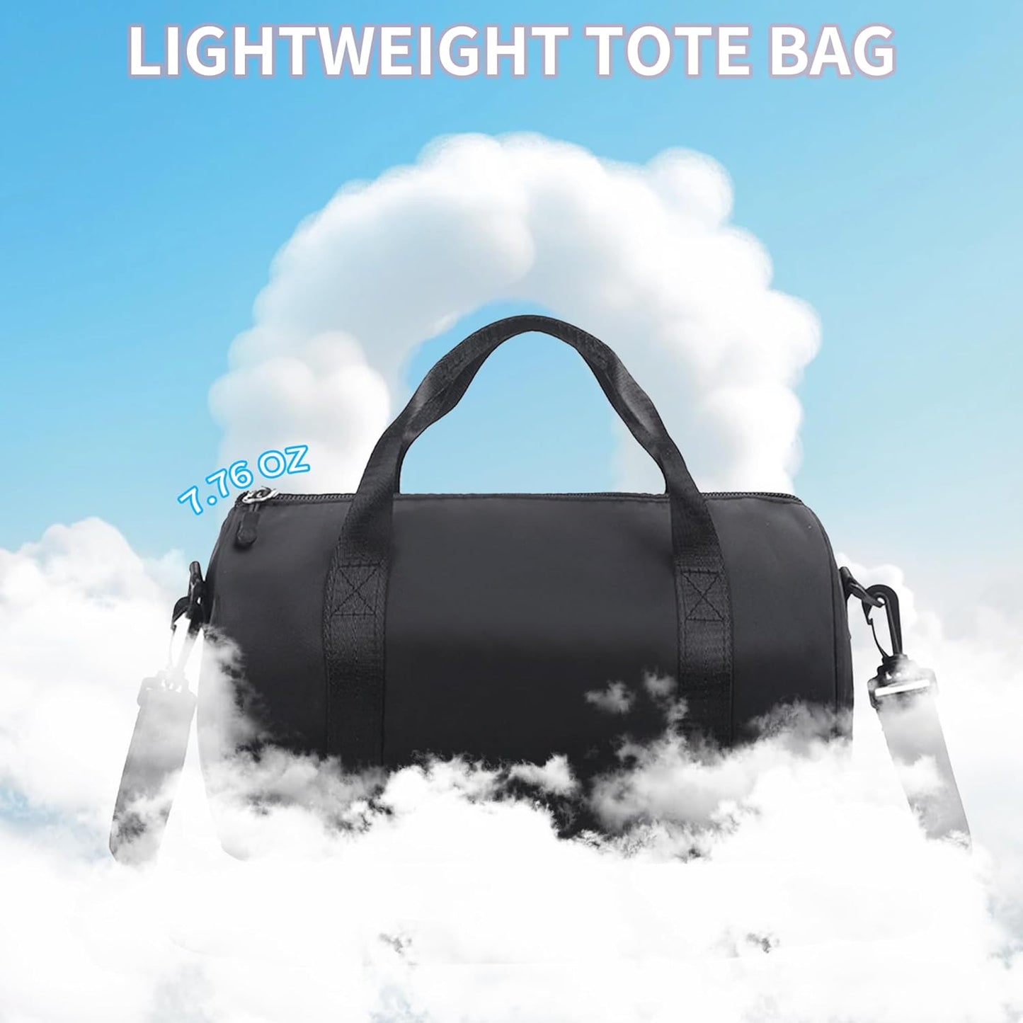 Ballet Dance Bag Mini Gym Bag Lightweight Small Duffle Bag 10L Cute Crossbody Bag for Yoga Swimming Sport (Black)