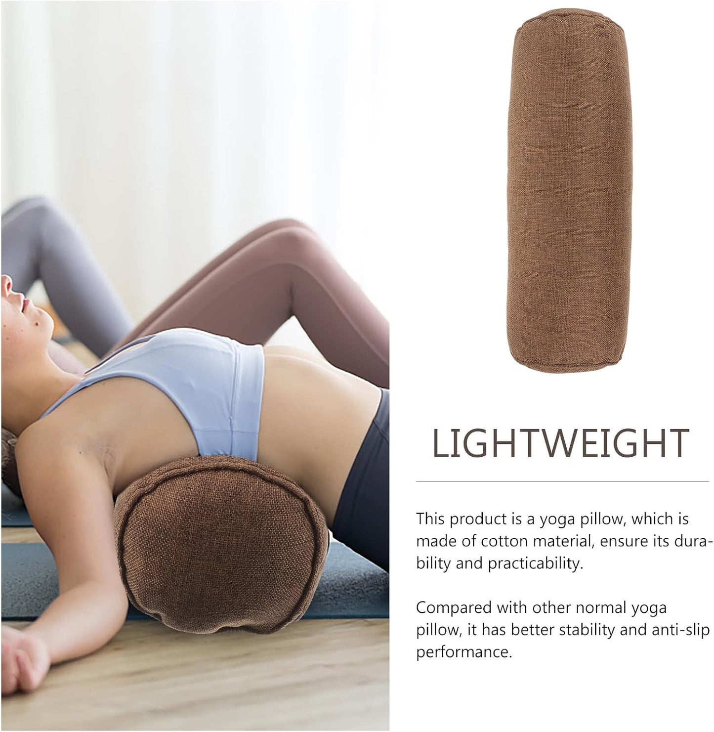 Mipcase Yoga Auxiliary Pillow Cylinder Support Cushion for Beginners Multi-Purpose Lumbar Throw Pillow for Footrest and Backrest Comfortable and Stylish Design