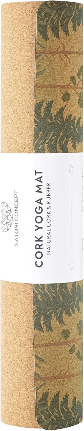 Cork Yoga Mat with Natural Rubber Base, Extra Size, Thickness and Support, Excellent Cushion & Grip, Non-Slip, Non-Toxic, Sweat-Resistant, Sustainable, Eco-friendly Exercise Mat
