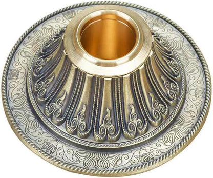 Copper Tibet Prayer Wheel Holder with Mandala Pattern, Hand Held Prayer Wheel Display Stand for Praying, blessing, Meditation, Healing, Relaxing, Yoga (Prayer Wheel Not Included)