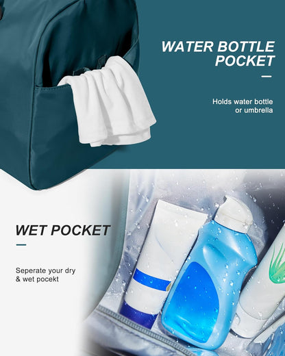 Gym Bag Womens Mens with Shoes Compartment and Wet Pocket Travel Duffel Bag for Women for Plane Sport Gym Tote Bags Swimming Yoga Waterproof Weekend Overnight Carry on Bag Hospital Holdalls - Colors C