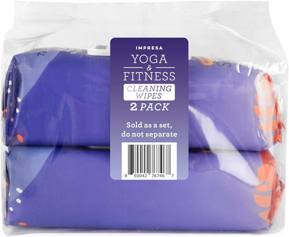 IMPRESA Yoga Mat Cleaner Wipes - Heavy Duty Cleaning for Exercise Equipment - Wipes for Yoga Mats - Lavender Essential Oil Freshening - 150 Count, 9 x 9 in, Lavender
