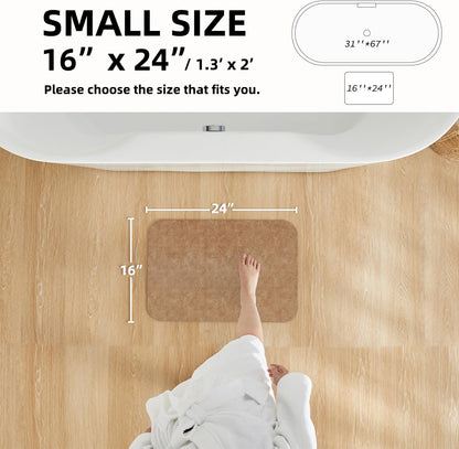TYUU Bath Mat, Bathroom Rugs Non Slip Washable Thin Absorbent Quick Dry Bath Mat Fits Under Door Bathroom Floor Mat Perfect for Bath, Shower, or Sink 24"x36" Dark Grey