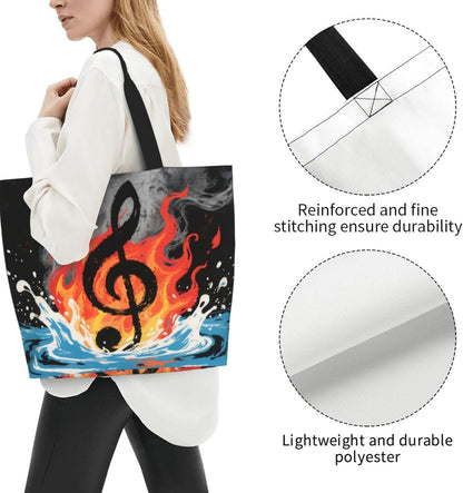 Tote Shoulder Bag Large Durable Reusable Eco-friendly Handbag Lightweight Stylish for Daily Use-19.7x15.7x5.9 Inch - Colors A