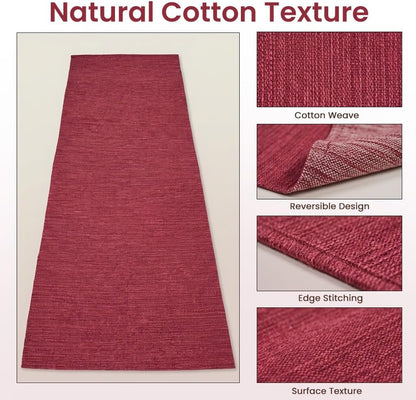 LFH Home Handmade Cotton Yoga Mat Cotton Rug picnic mat For Exercise, Workout, Fitness - Perfect Heavy Quality Eco Friendly Natural Cotton Woven Reversible Yoga Mats for Men & Women - 72x26 Inch.