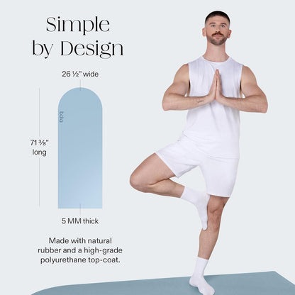 Bala Yoga Mat for Home Gym - Non Slip Exercise Mat for Home Workout, Stretching, Pilates, Aerobics & Floor & Fitness Work Out - Indoor Exercising Mat