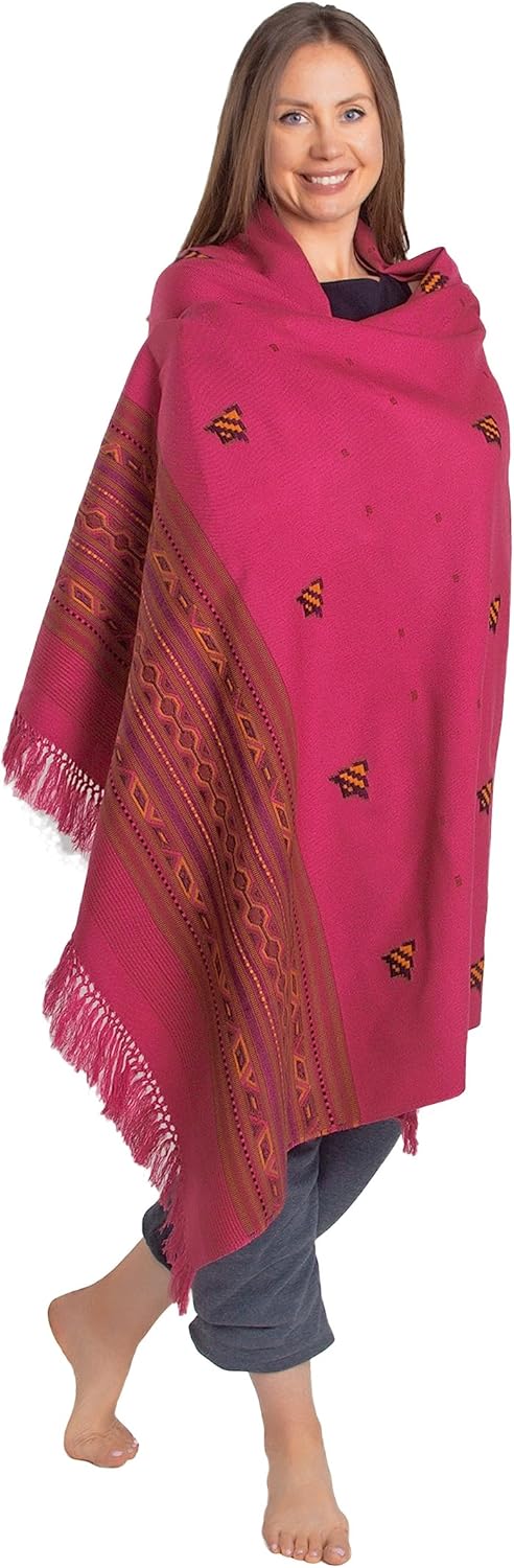 Exotic Vegan Meditation Shawl - Large Unisex Prayer Wrap, Oversize Scarf & Versatile Indian Style Blanket