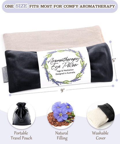 Lavender Eye Pillow for Relaxation, Yoga, Sleep – Weighted Eye Mask for Headache, Sinus, Aromatherapy Moist Heat Compress, Meditation Accessory, Relaxation Gift for Women (Purple)