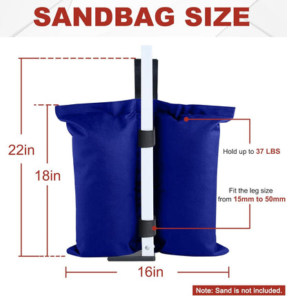 ABCCANOPY Canopy Weights 120 LBS Gazebo Tent Sand Bags,4-Pack Gray (Without Sand)