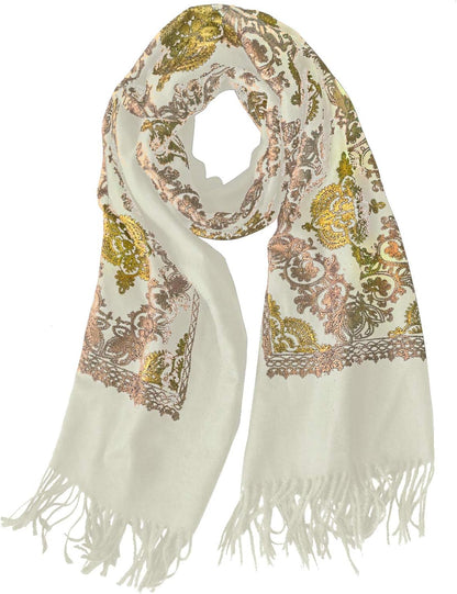 Urban CoCo Women's Embroidered Oversize Tassel Shawl Scarf Wraps for Women