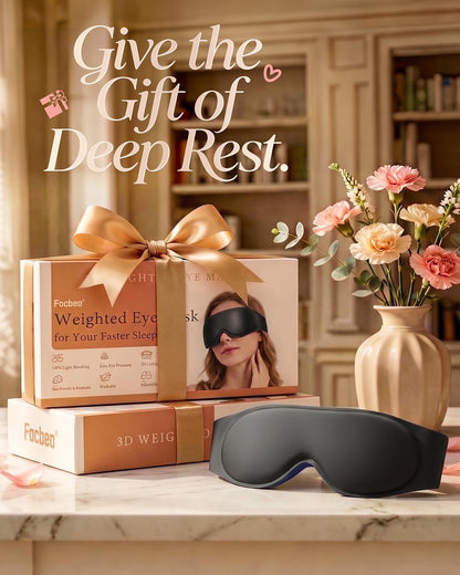 Weighted Eye Mask for Sleeping - 100% Blackout Sleep Mask for Women & Men, 3D Contoured Eye Mask for Lash Extensions, Zero Eye Pressure, Memory Foam, Adjustable Strap for Airplane Travel & Meditation