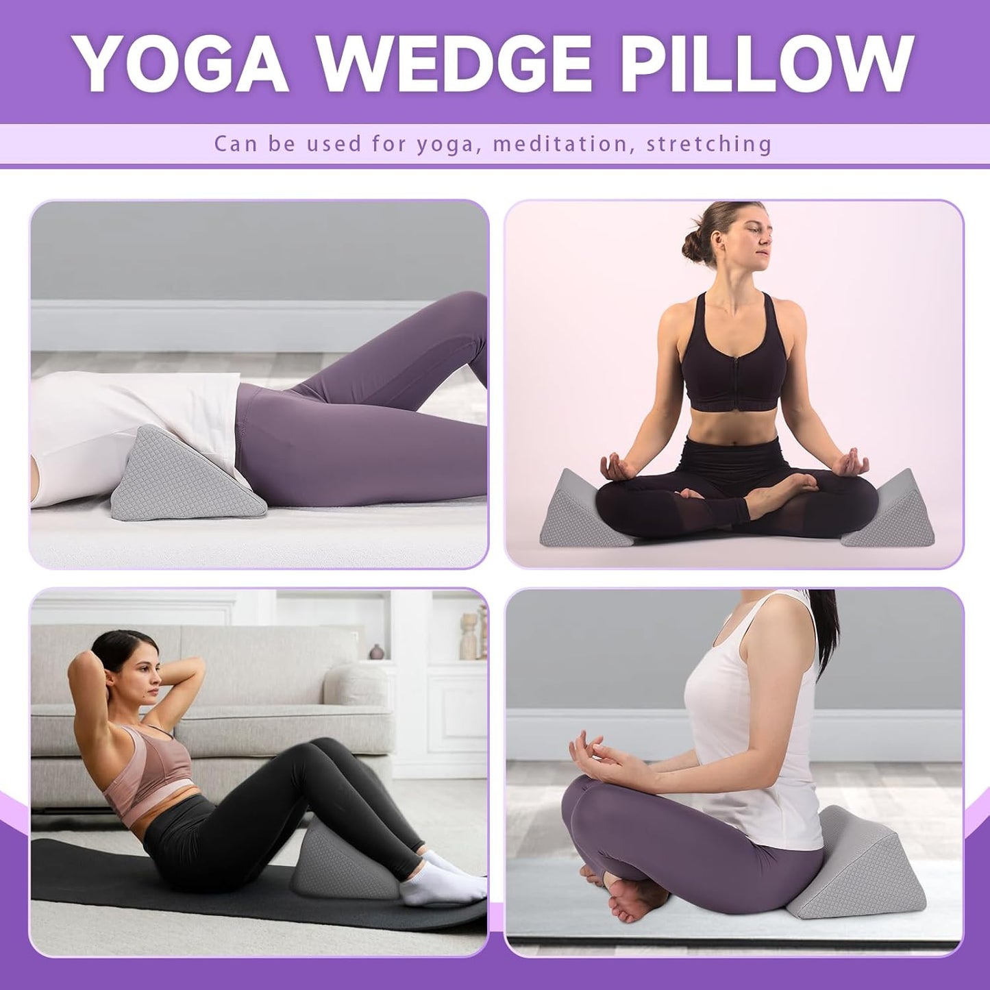 Small Wedge Pillow, Small Wedge Pillow for Sleeping, Foam Wedge for Yoga, Laptop, Memory Foam Positioning, Foam Pillow for Chair, Provide Support and Relieve Fatigue(Blue-17.7")