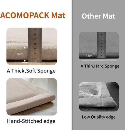 ACOMOPACK Baby Play Mat for Floor,1.3" Thick Memory Foam Area Rug for Living Room,Soft Velvet Crawling with Non-Slip Bottom for Kid,Toddler,39"×59" Tummy Time Nursery Rugs,Yoga（Light Grey）