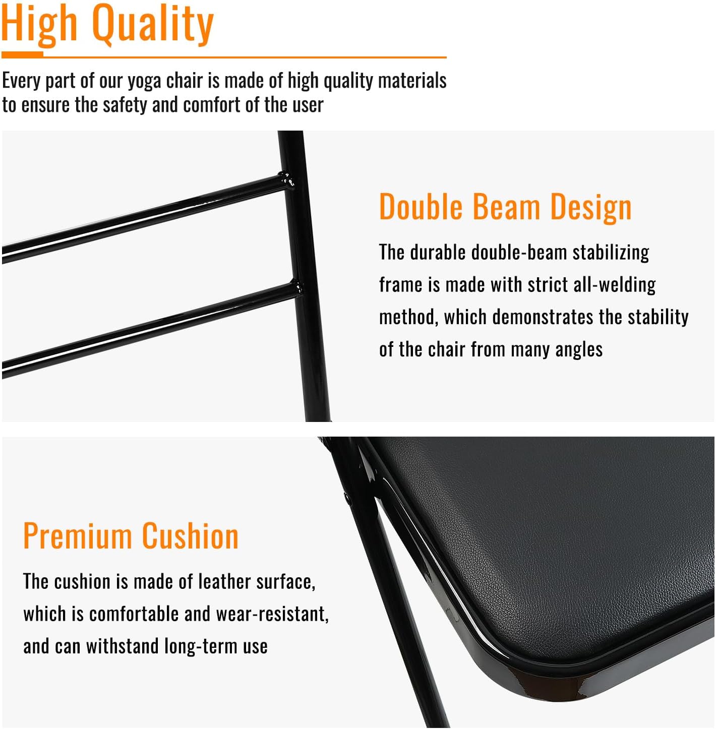 INNOLIFE Yoga Auxiliary Chair - Backless, Relieve Neck & Back Pain, Abs & Core Training, Balance Handstand, Flexibility & Strength