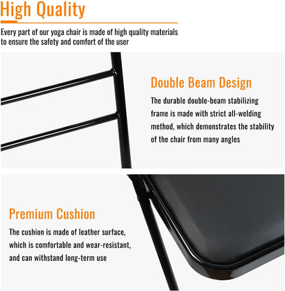 INNOLIFE Yoga Auxiliary Chair - Backless, Relieve Neck & Back Pain, Abs & Core Training, Balance Handstand, Flexibility & Strength