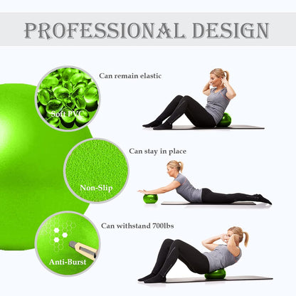 PL-0003 Soft Exercise Ball, Anti-Burst Yoga Ball Chair Supports 2200lbs PL-0003