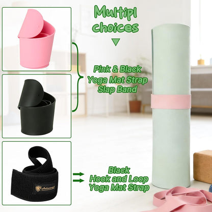 Aolamegs Yoga Mat Strap Slap Band-Instant One Snap Holder Keeps Mats Tightly Rolled & Secure -Soft Silicone Gym Accessories