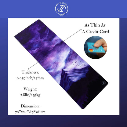 June & Juniper Travel Yoga Mat Foldable Lightweight - Thin Light Non-Slip Travel Yoga Mat Eco