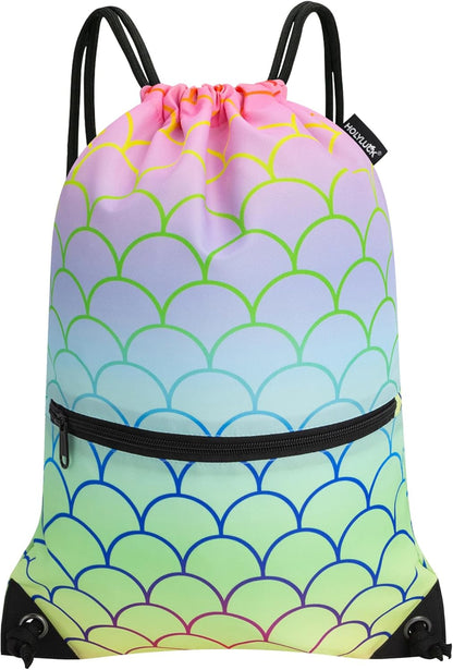HOLYLUCK Drawstring Backpack Bag Sport Gym Sackpack - Colors A