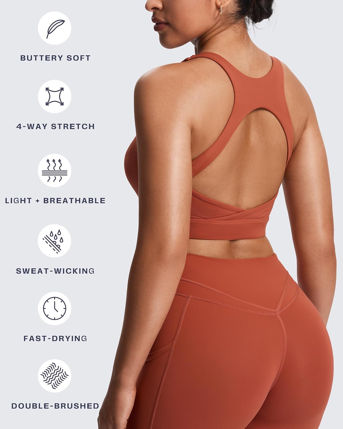 Aoxjox Women's Workout Sports Bras High Impact Fitness Training Gym Khloe Bra Yoga Crop Tank