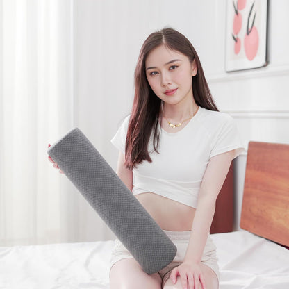 2 Pack Round Massage Table Bolster Pillow Pad, Bolster Pillow, Round Pillows, Suitable for Earthlite Massage Table (Grey, 7.8''x19.6'')