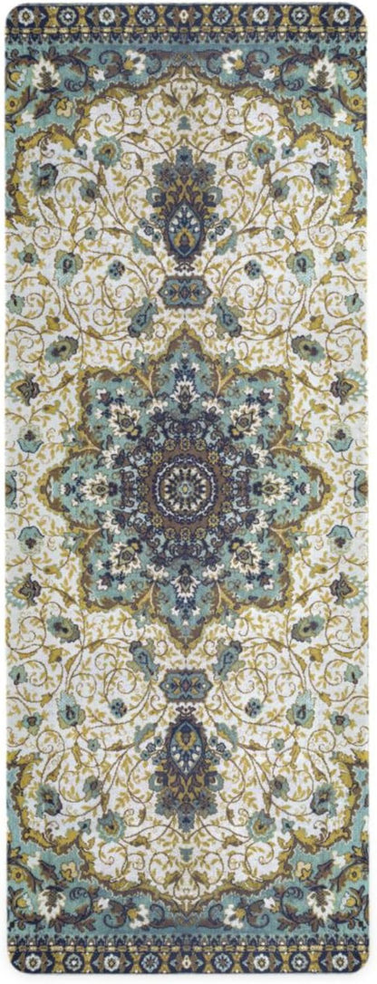 YETTASBIN Persian Carpet Texture Yoga Mat for Women Men, Non Slip Exercise Mat Portable Travel Workout Mat with Storage Bag for Home Yoga, Pilates, Fitness 71x 26 Inch