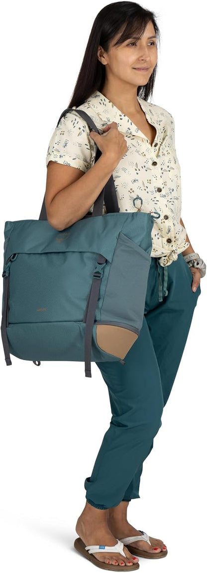 Osprey Daylite Large Tote Weekend Pack - Shoulder or Backpack Carry with Laptop Sleeve & Shoe Compartment, Torrent Blue