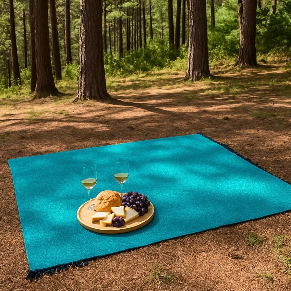 Open Road Goods Solid Color Mexican Yoga Blanket – Large Handwoven Throw for Yoga, Beach, Camping or Home – Soft and Durable Cotton Blend