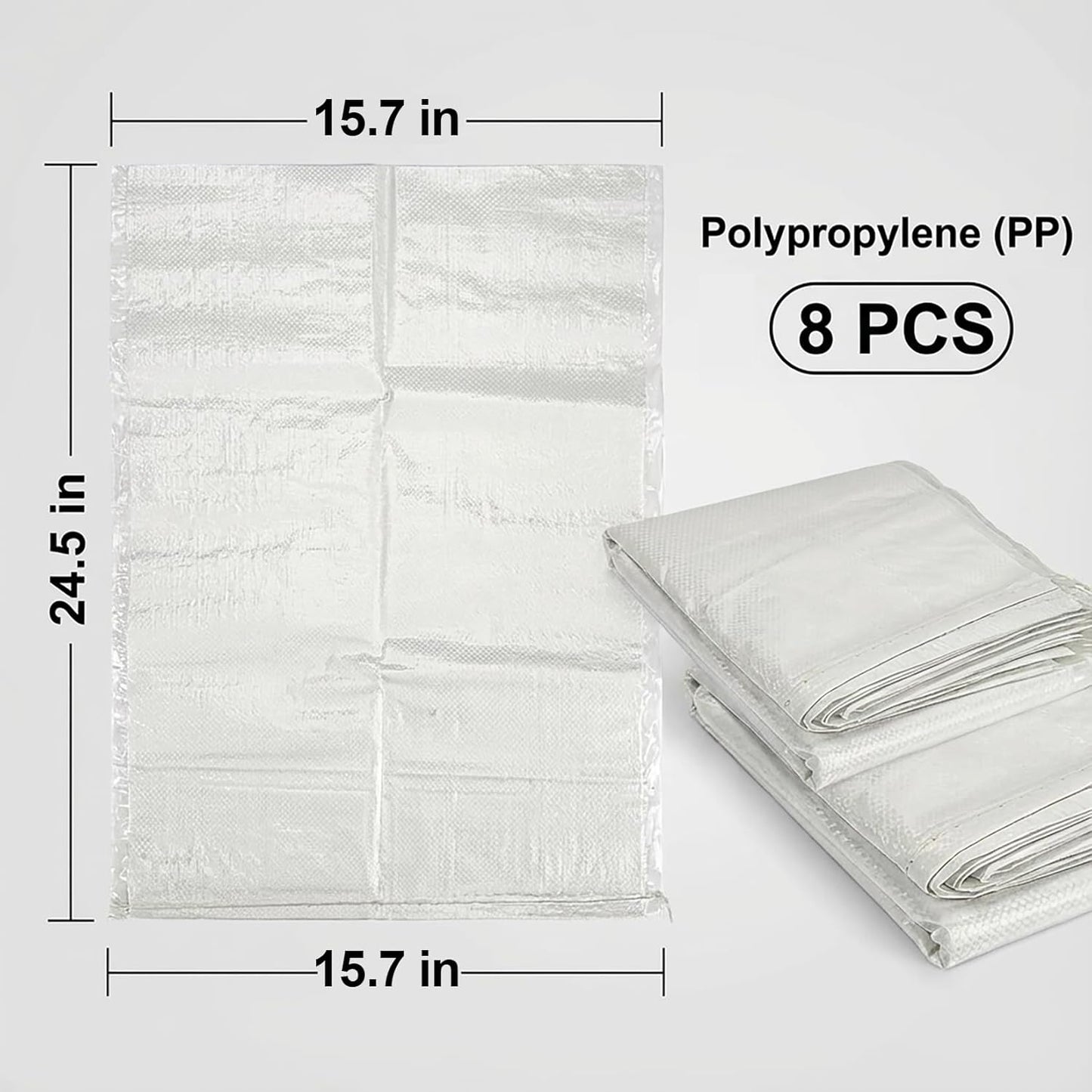 MAQIHAN Empty Sand Bags - 8PCS Woven Polypropylene Heavy Duty Tear Resistant Sandbags for Hurricane Sand Bags for Flooding Construction Project Storing Dry Materials