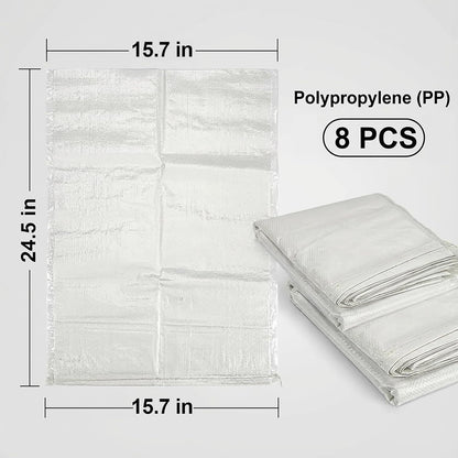 MAQIHAN Empty Sand Bags - 8PCS Woven Polypropylene Heavy Duty Tear Resistant Sandbags for Hurricane Sand Bags for Flooding Construction Project Storing Dry Materials