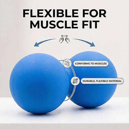 Blue Peanut Massage Ball Double Lacrosse Ball for Myofascial Release Deep Tissue Massage Tool for Trigger Point Therapy Relieve Muscle Pain in Neck Back Shoulders Hips & Legs Lightweight