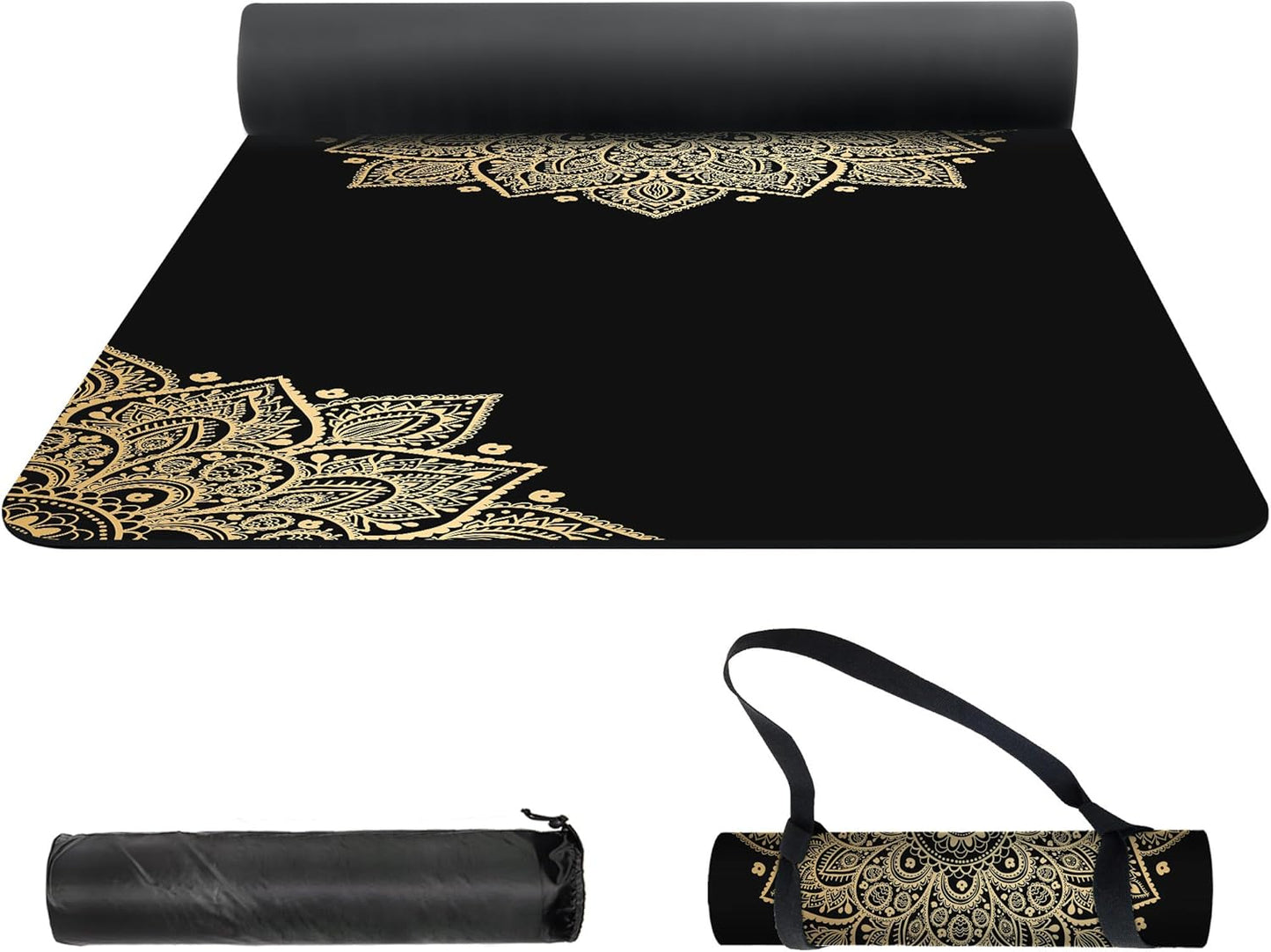 nuveti Yoga Mat Print Extra Thick TPE Non Slip Fitness Exercise Mat with Carrying Bag,72"x24" Extra Thick 6MM Exercise & Workout Mat for Yoga, Pilates Fitness and Floor Exercises - Colors B